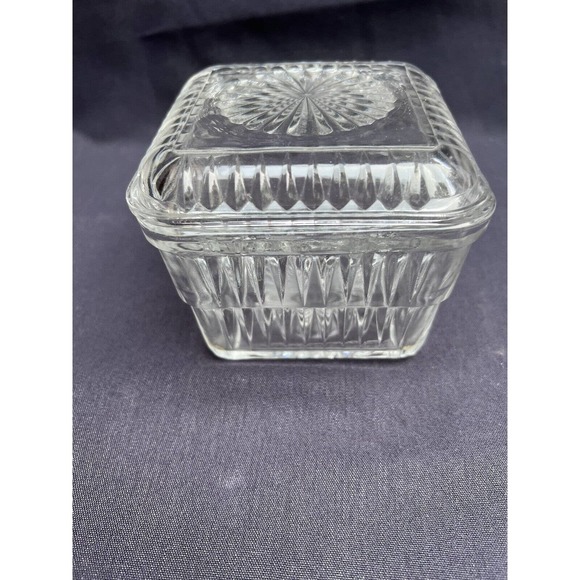 Hoosier Glass Square Refrigerator Dish Clear Square with Cover Lid Depre… - Picture 10 of 12